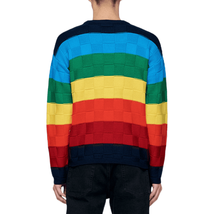 Rainbow Checkerboard Knit Multi