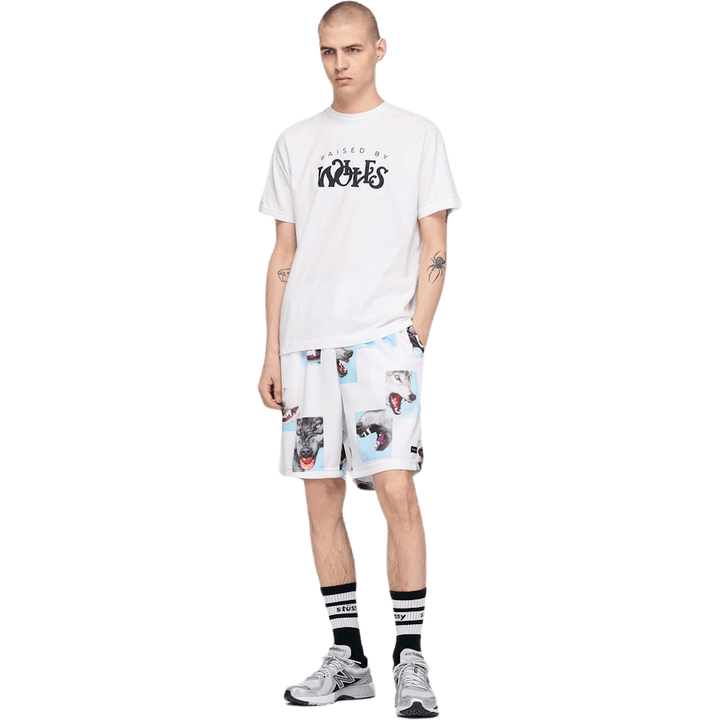 Short de basket Alpha Troop blanc