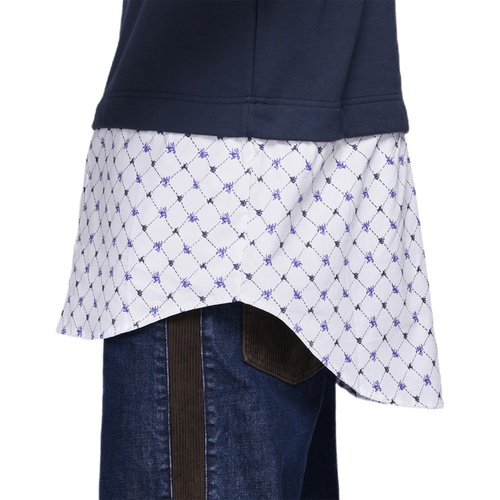 Sweat à capuche en popeline bleu