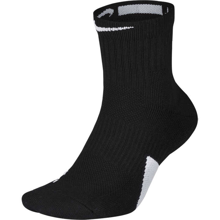 Elite Mid Basketball Socks BLACK/WHITE/WHITE