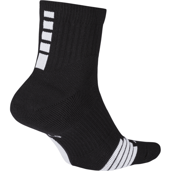Elite Mid Basketball Socks BLACK/WHITE/WHITE